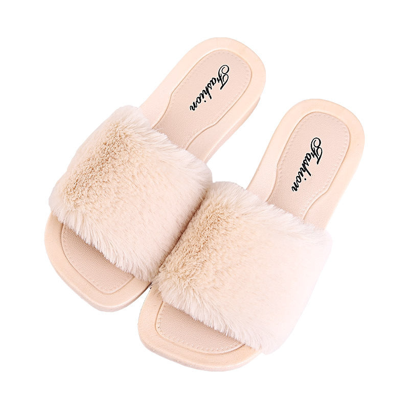 Non-slip Fashion Plush Cotton Slippers