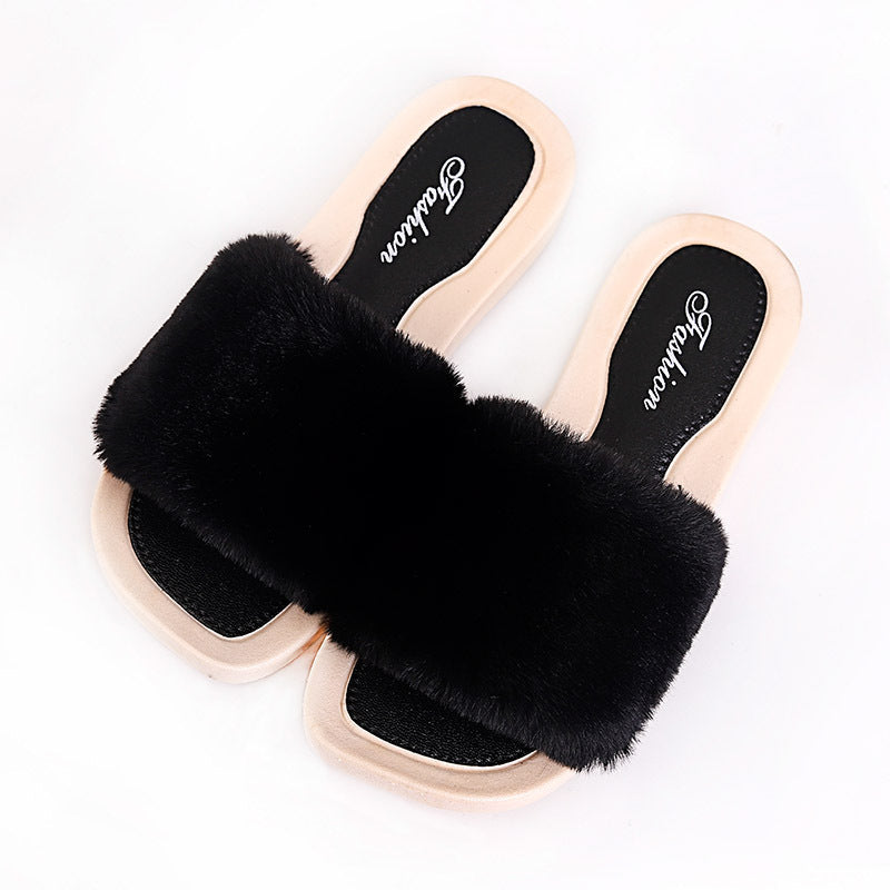 Non-slip Fashion Plush Cotton Slippers