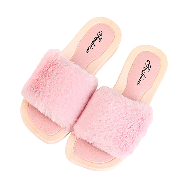 Non-slip Fashion Plush Cotton Slippers