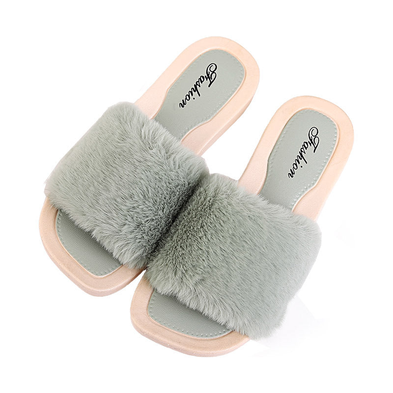 Non-slip Fashion Plush Cotton Slippers