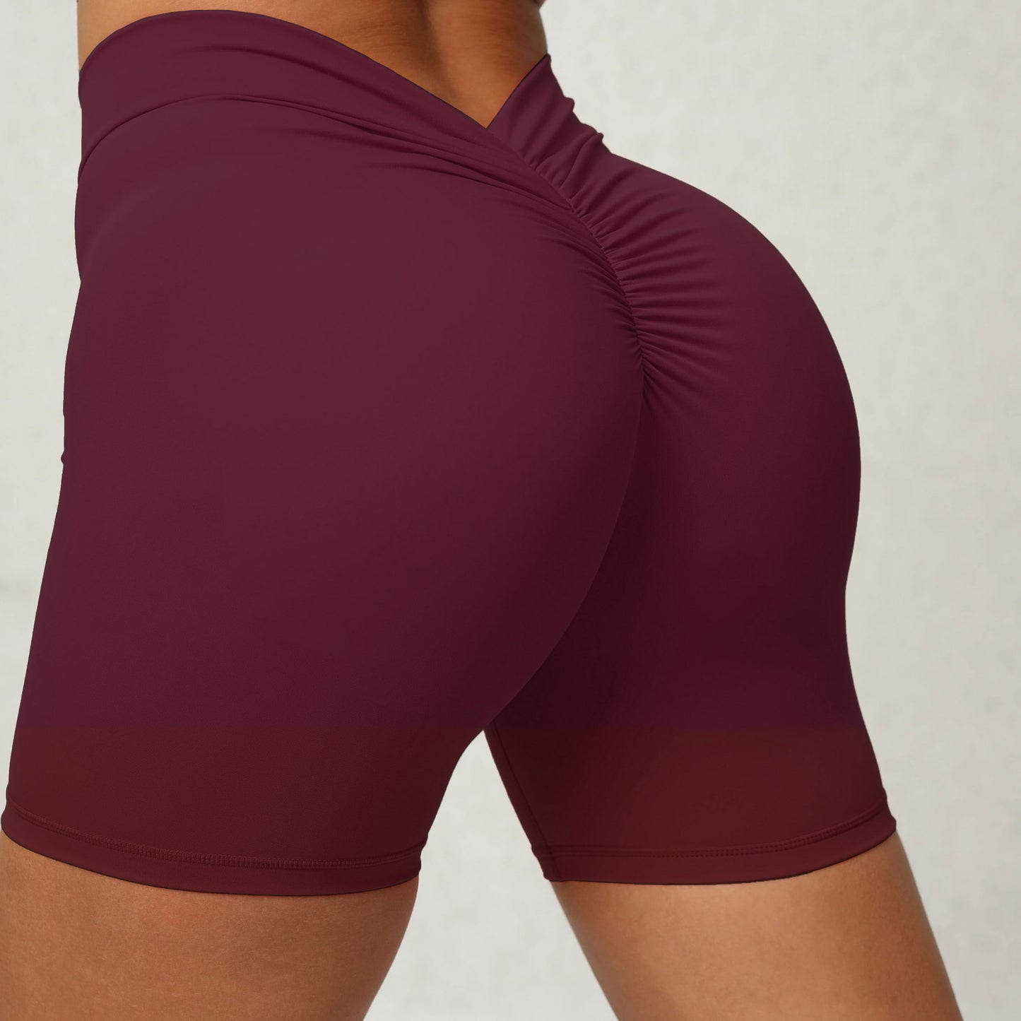 Waist V-shaped Wrinkle Tight Yoga Shorts